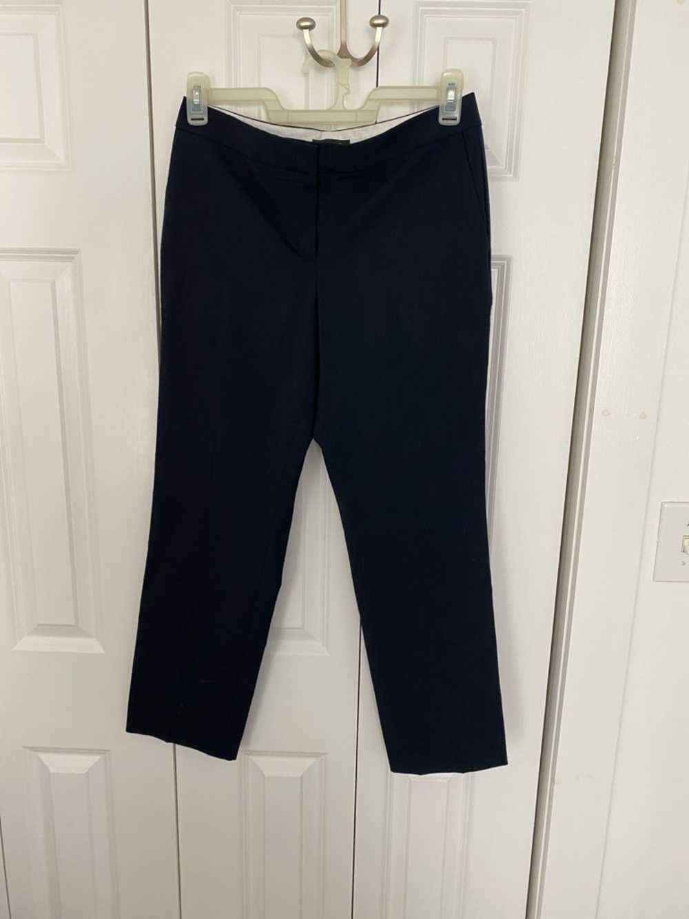 Ann Taylor Classic Navy Curvy Fit Cropped Dress Pants